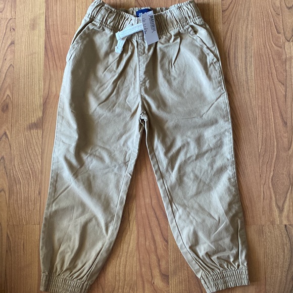 Size 5 Flax color uniform pants. Adjustable elastic waist with buttons. - Picture 3 of 5